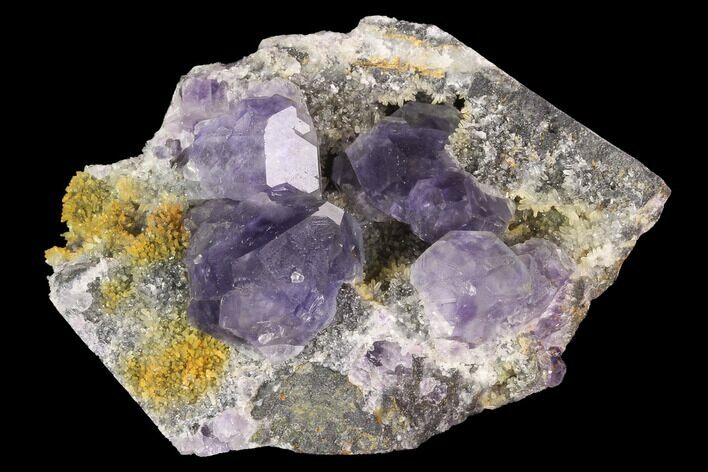 Purple Fluorite Crystals with Quartz - China #94933
